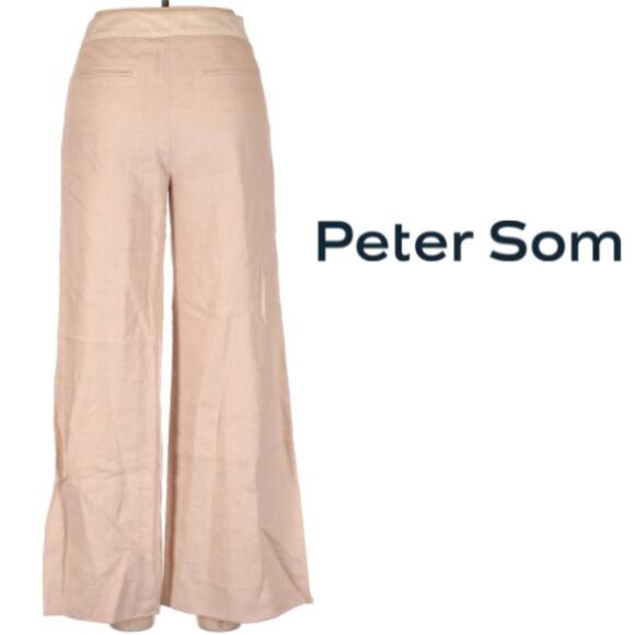 PETER SOM design wide leg linen pants size 12 NEW! - Picture 6 of 7